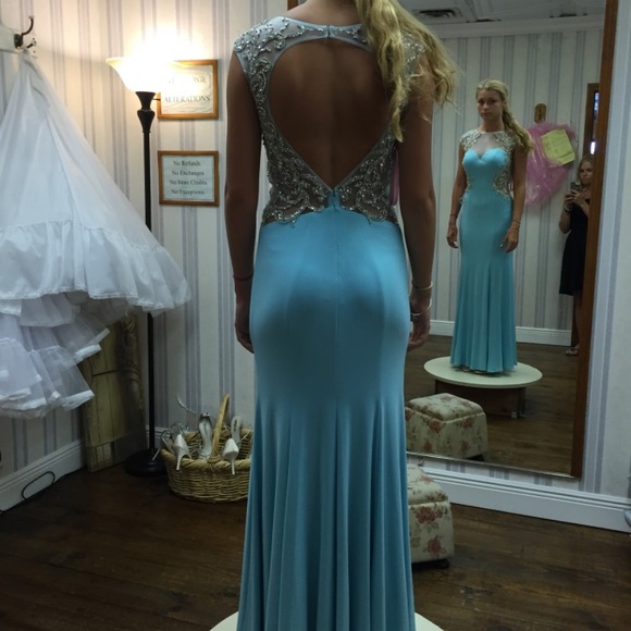 Teal Prom Dress - Picture 2 of 5